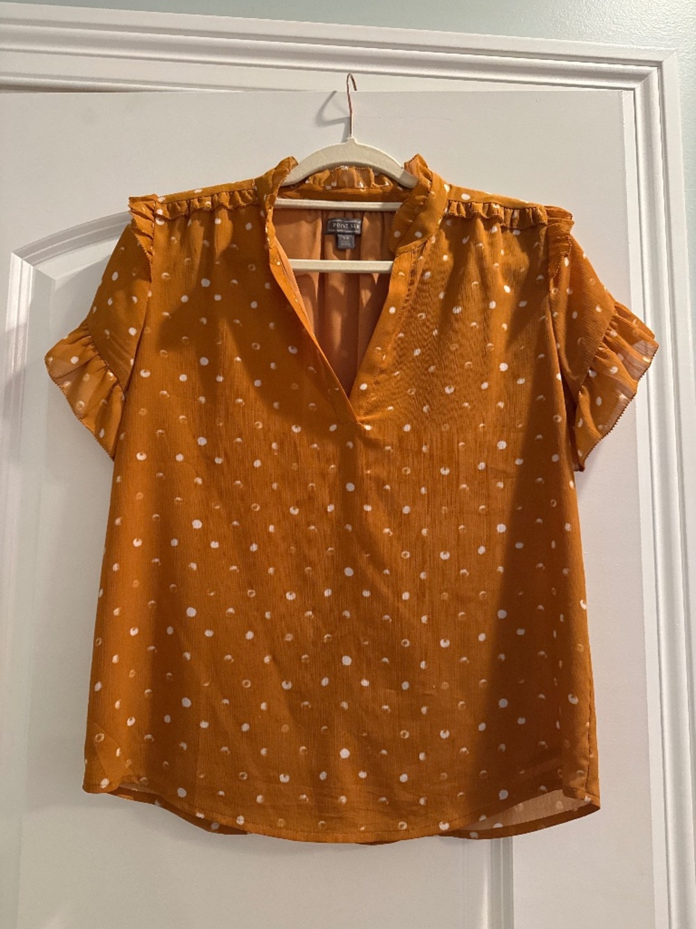 Jcrew yellow-ocre crepe blouse